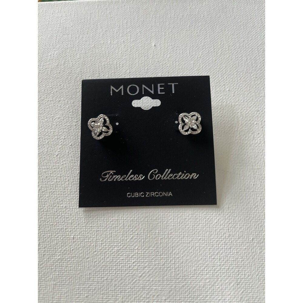 Monet Timeless Collection Cubic Zirconia Stud Earrings Style #AC763